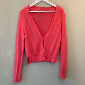 Aerie Coral Sweater Cardigan Snap Buttons - Size M